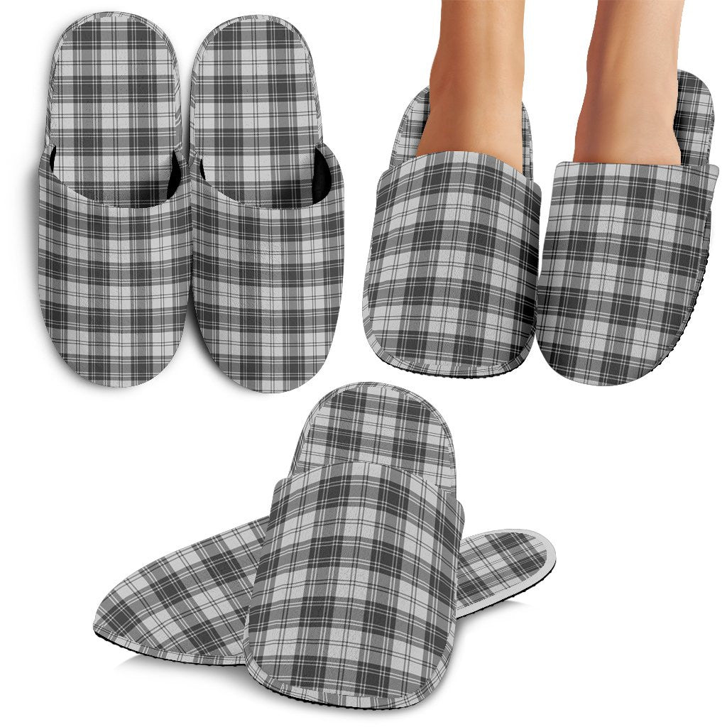 Douglas Grey Modern Tartan Classic Slippers