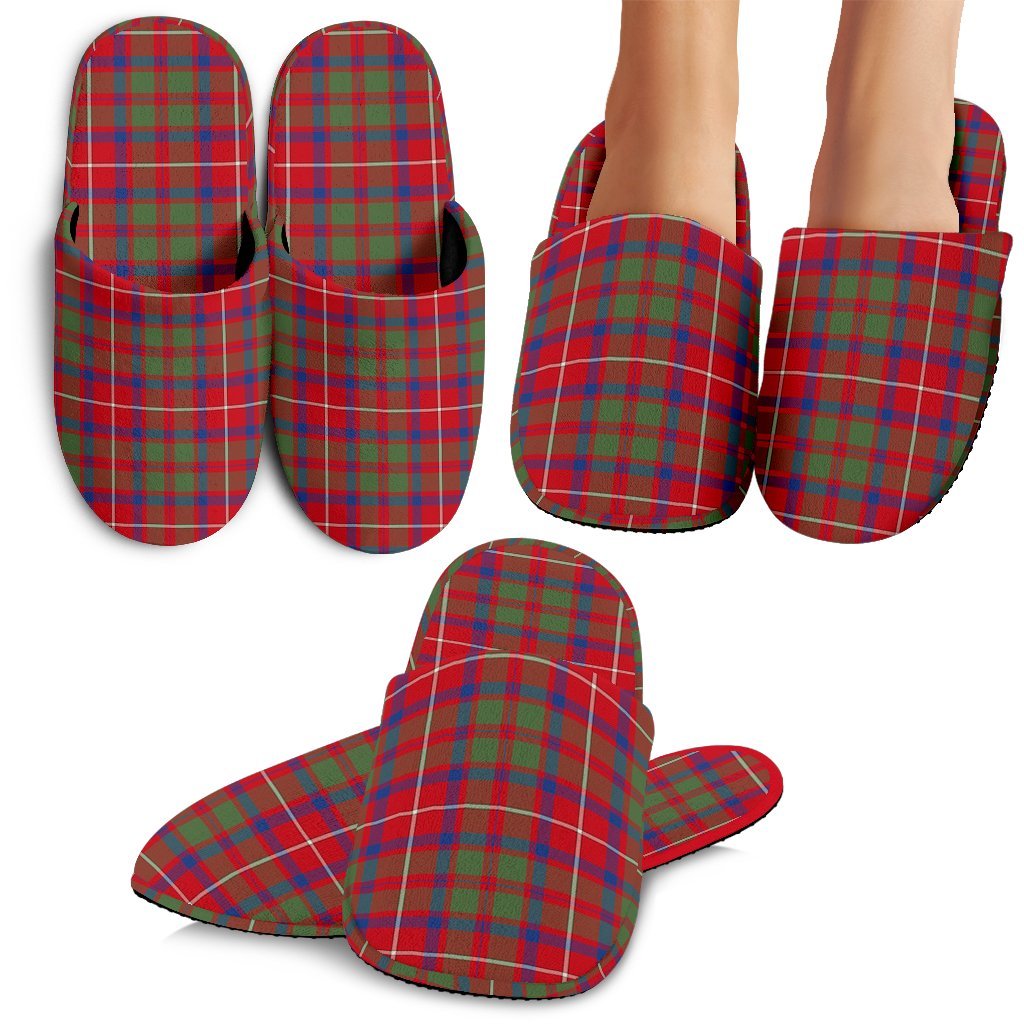 Shaw Red Modern Tartan Classic Slippers