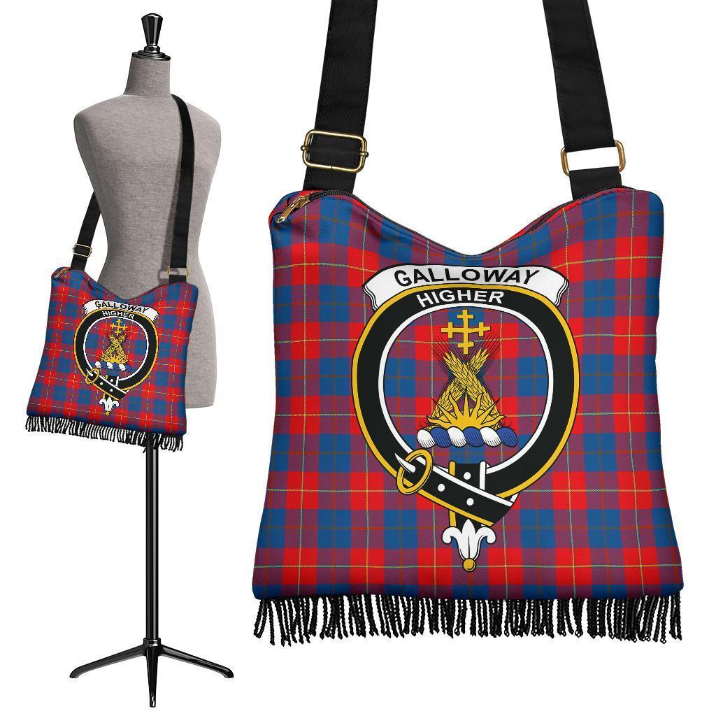 Galloway Red Tartan Classic Crest Boho Handbag