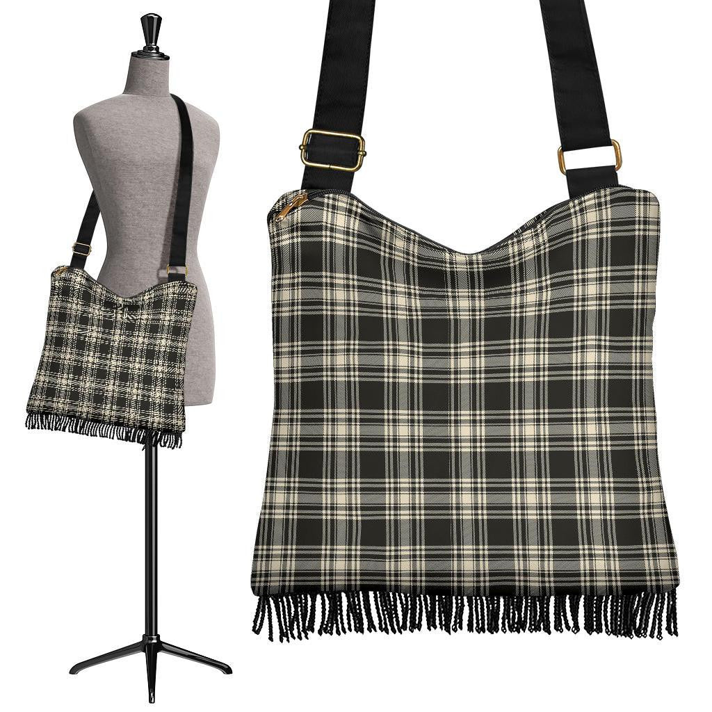 Menzies Black & White Ancient Tartan Classic Boho Handbag