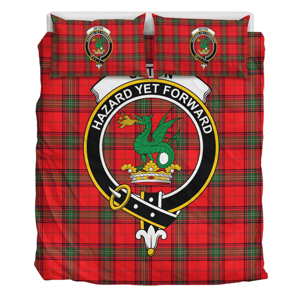 Seton Modern Crest Tartan Bedding Set