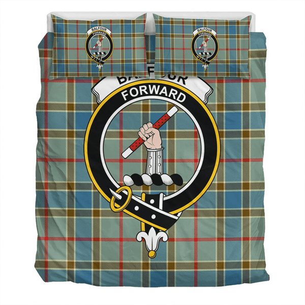 Balfour Blue Crest Tartan Bedding Set