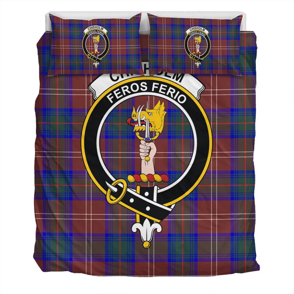 Chisholm Hunting Modern Crest Tartan Bedding Set