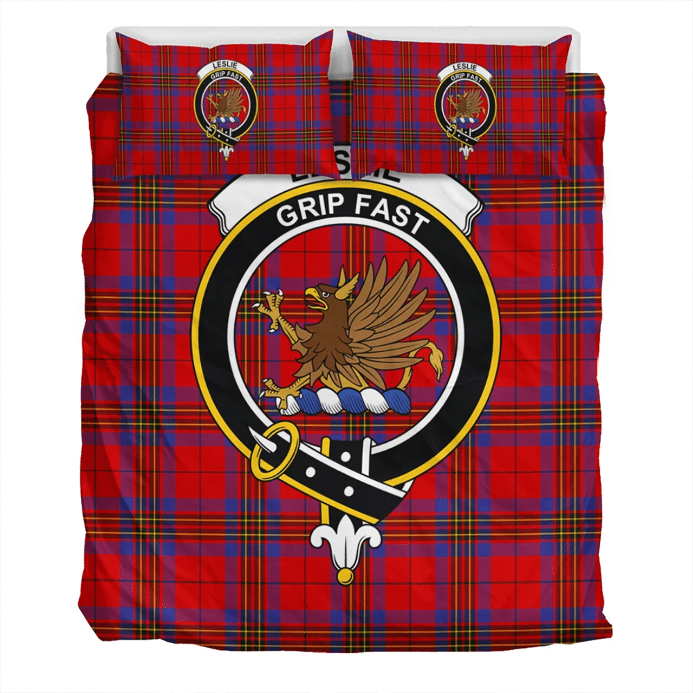 Leslie Modern Crest Tartan Bedding Set