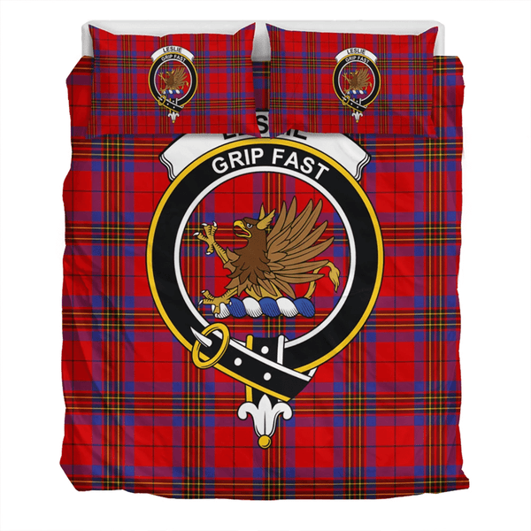 Leslie Modern Crest Tartan Bedding Set