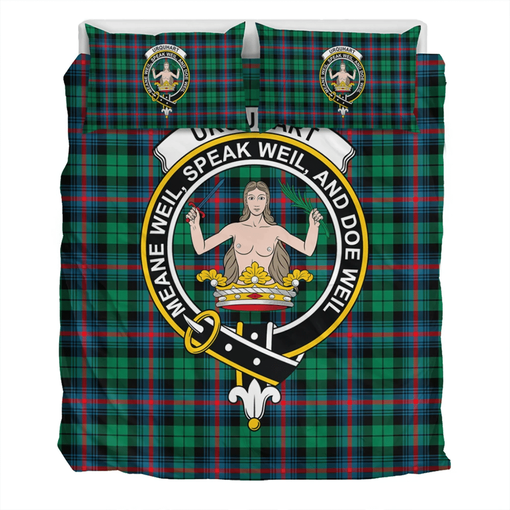 Urquhart Broad Red Ancient Crest Tartan Bedding Set