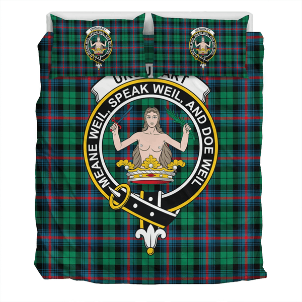 Urquhart Broad Red Ancient Crest Tartan Bedding Set