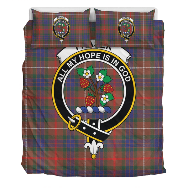 Fraser Hunting Modern Crest Tartan Bedding Set