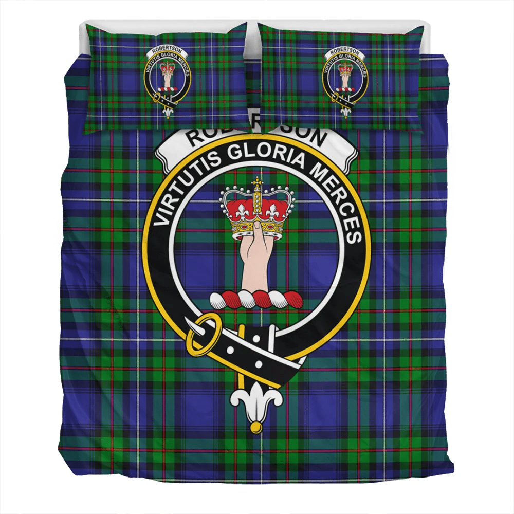 Robertson Hunting Modern Crest Tartan Bedding Set