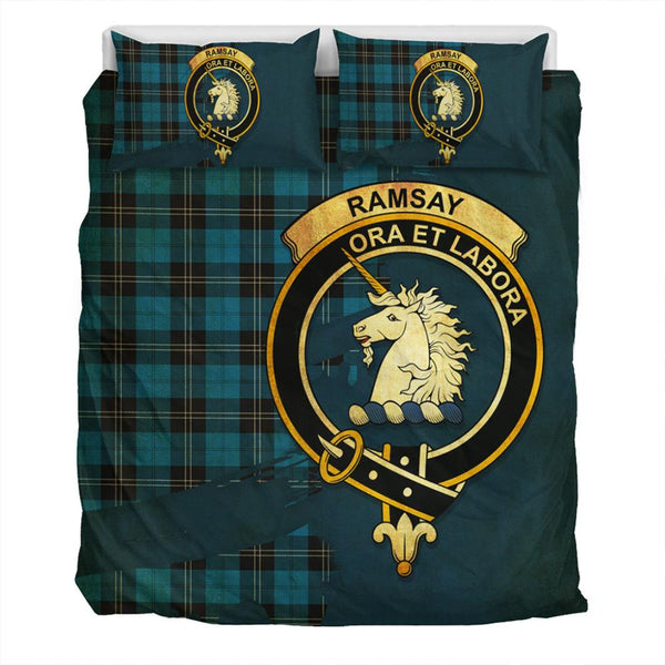 Ramsay Blue Ancient Tartan Classic Crest Bedding Set