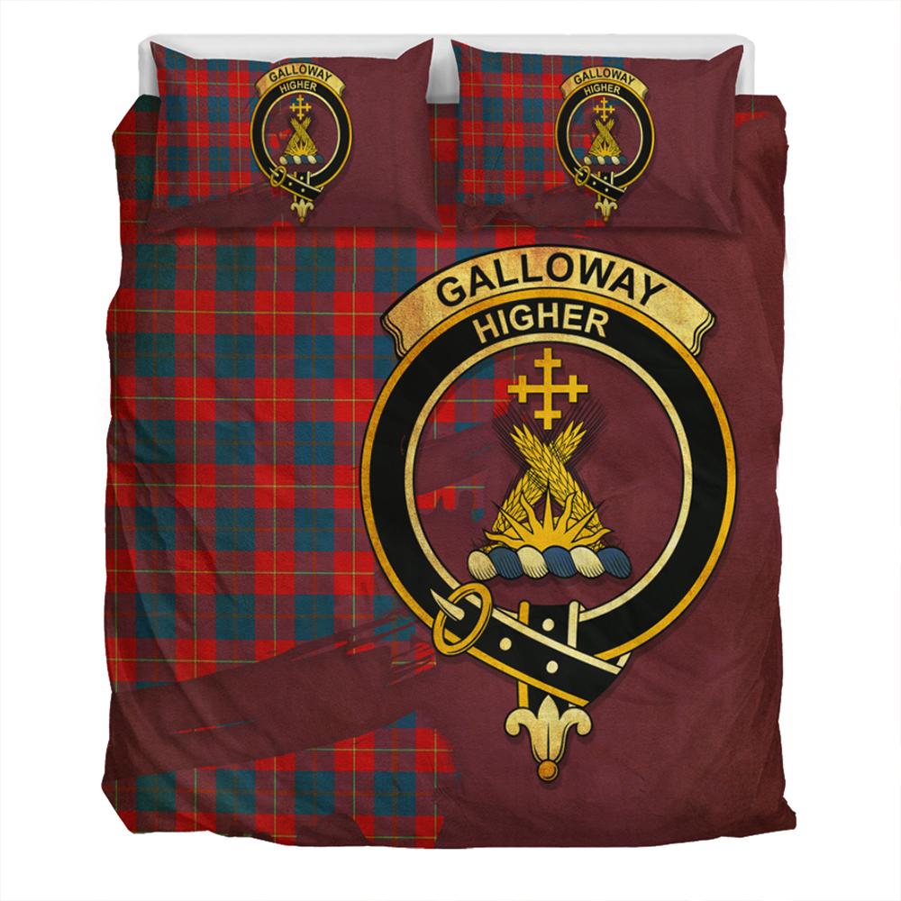 Galloway Red Tartan Classic Crest Bedding Set