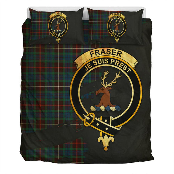 Fraser Hunting Ancient Tartan Classic Crest Bedding Set