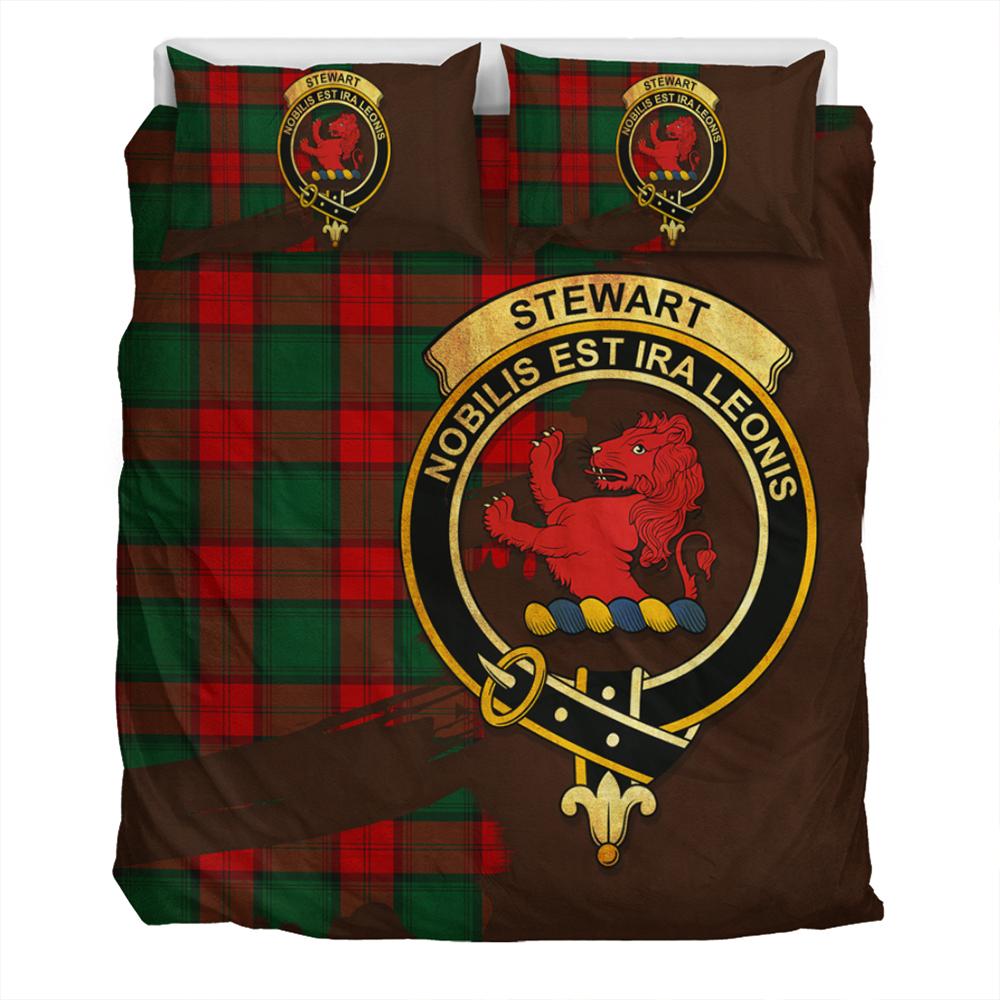 Stewart Atholl Modern Tartan Classic Crest Bedding Set