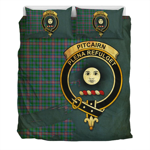 Pitcairn Hunting Tartan Classic Crest Bedding Set