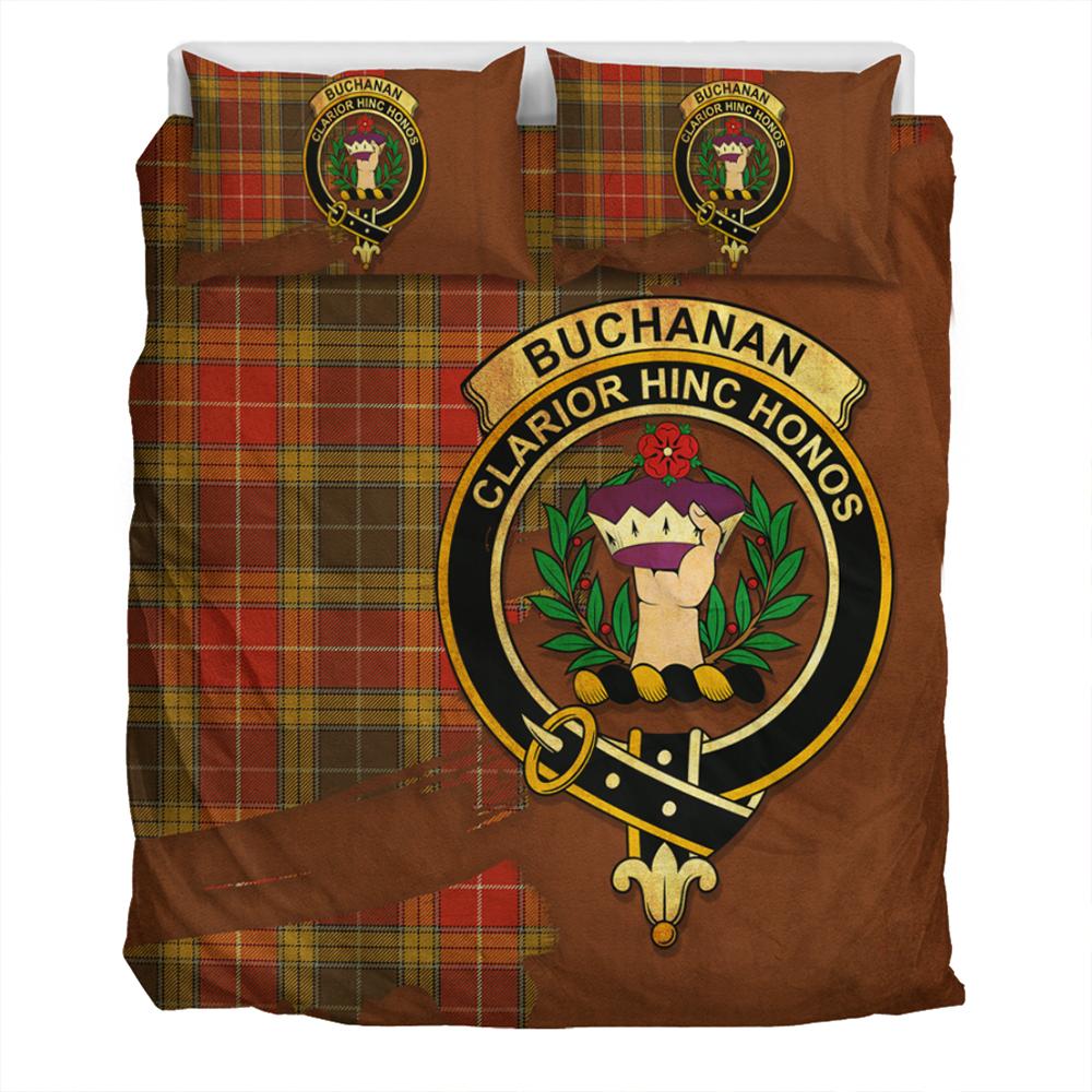 Buchanan Old Set Weathered Tartan Classic Crest Bedding Set