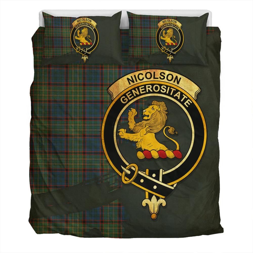 Nicolson Hunting Ancient Tartan Classic Crest Bedding Set