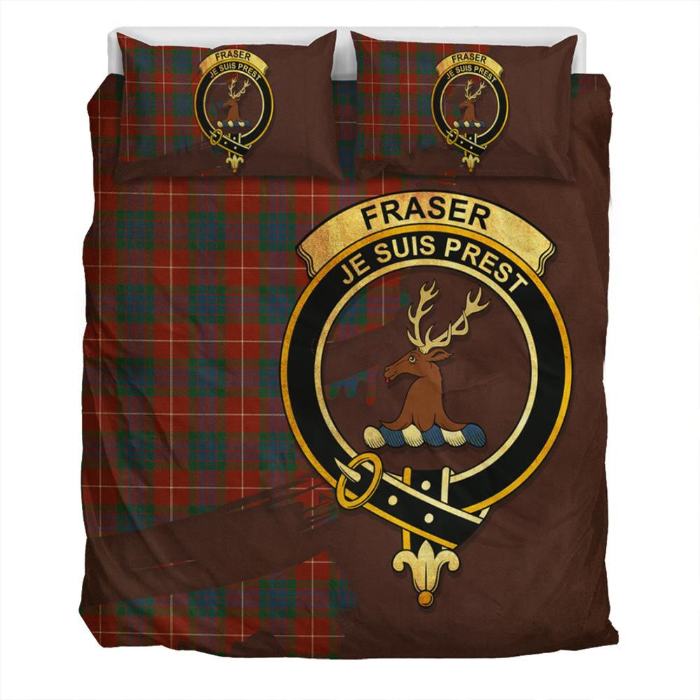 Fraser Ancient Tartan Classic Crest Bedding Set