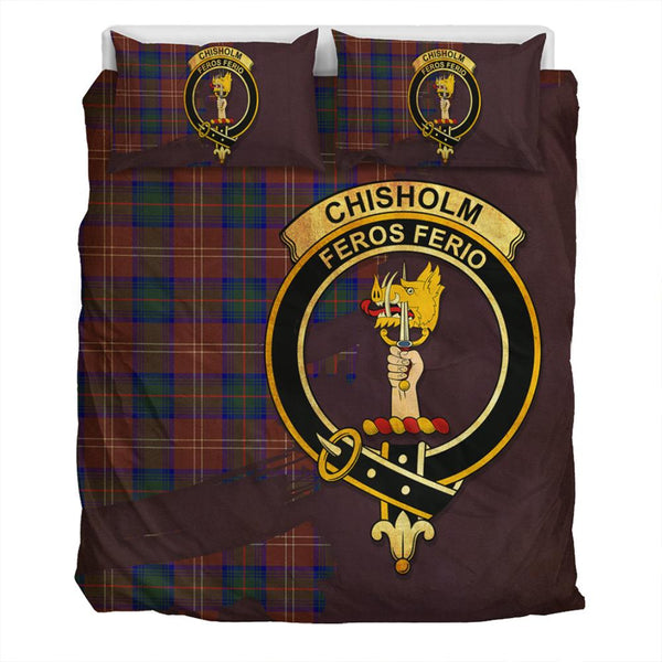 Chisholm Hunting Modern Tartan Classic Crest Bedding Set