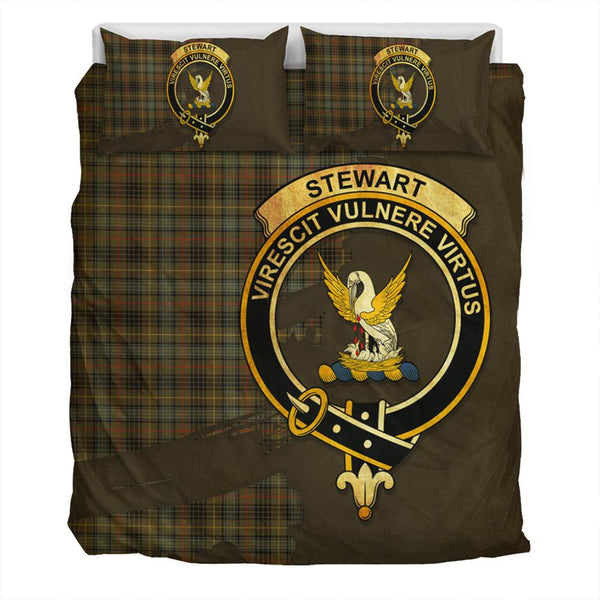 Stewart Hunting Weathered Tartan Classic Crest Bedding Set