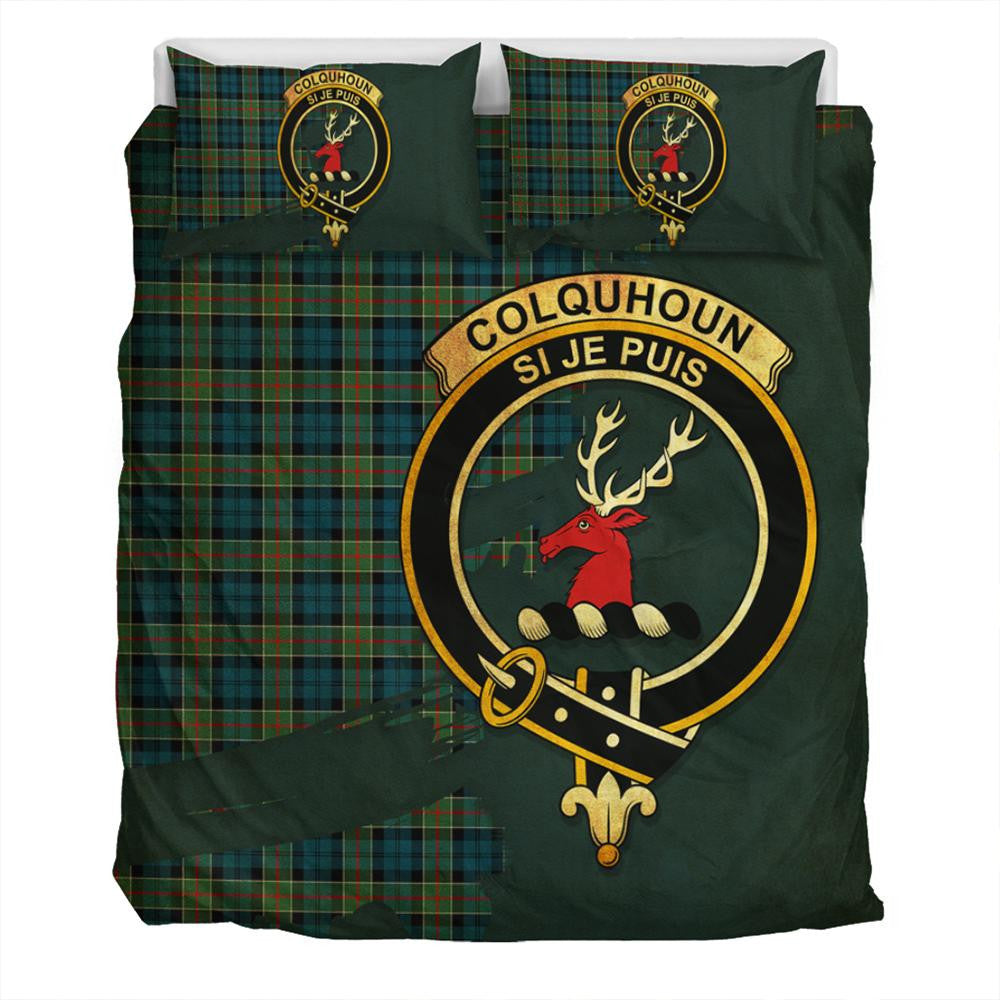 Colquhoun Ancient Tartan Classic Crest Bedding Set