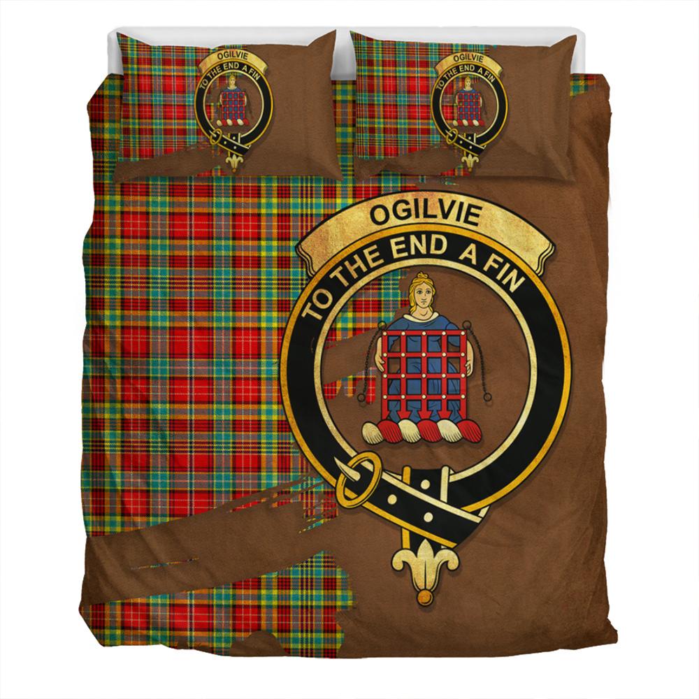 Ogilvie Hunting Ancient Tartan Classic Crest Bedding Set