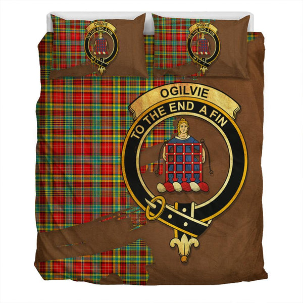 Ogilvie Hunting Ancient Tartan Classic Crest Bedding Set