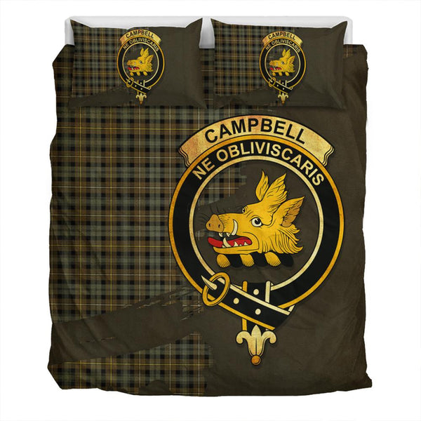 Campbell Argyll Weathered Tartan Classic Crest Bedding Set