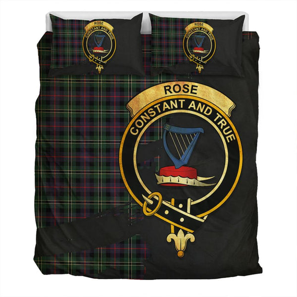 Rose Hunting Modern Tartan Classic Crest Bedding Set