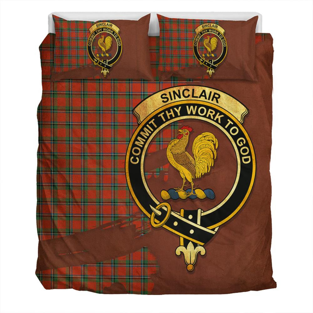 Sinclair Ancient Tartan Classic Crest Bedding Set