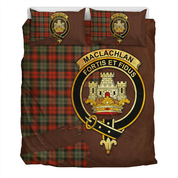 MacLachlan Weathered Tartan Classic Crest Bedding Set