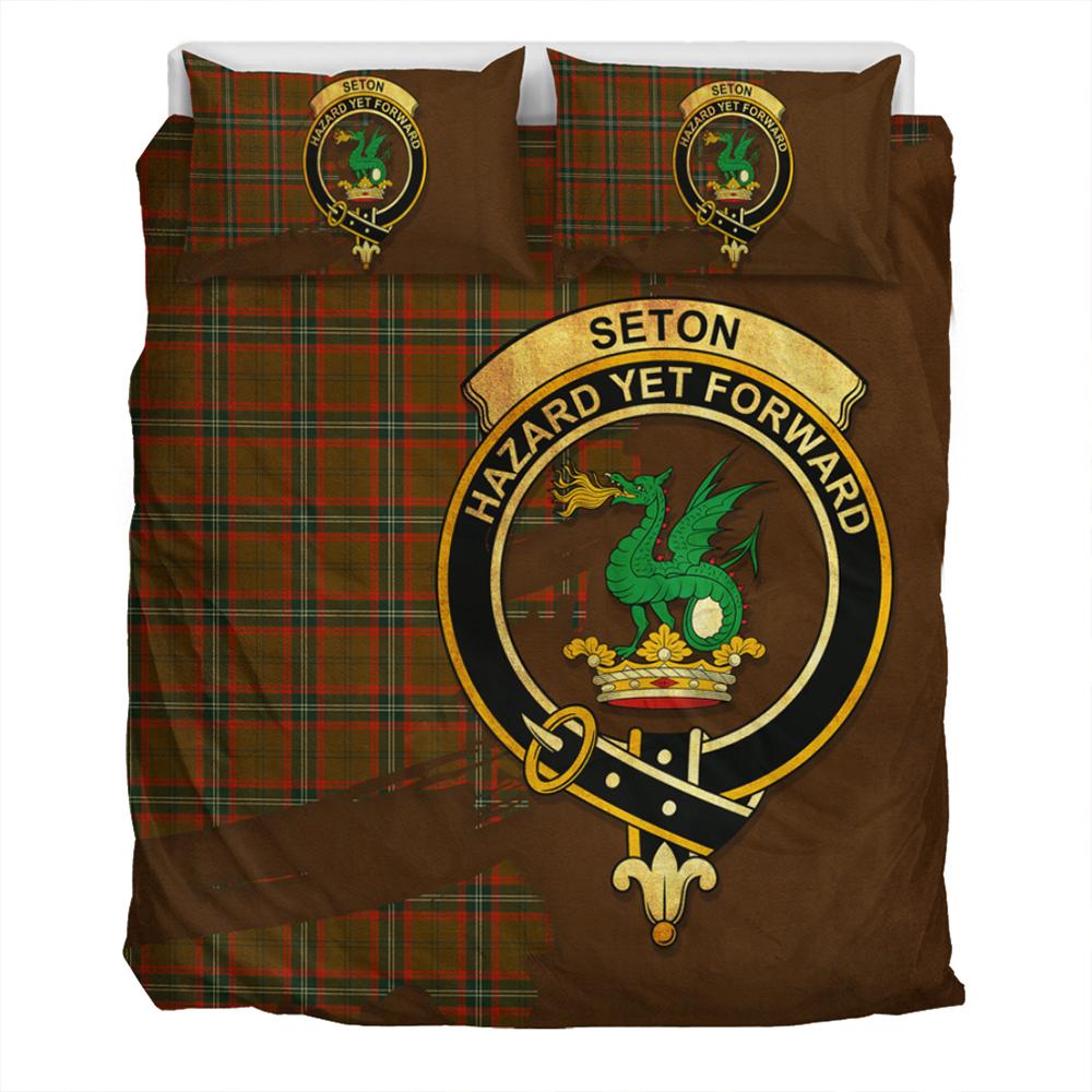 Seton Hunting Modern Tartan Classic Crest Bedding Set