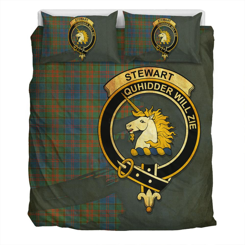 Stewart of Appin Hunting Ancient Tartan Classic Crest Bedding Set