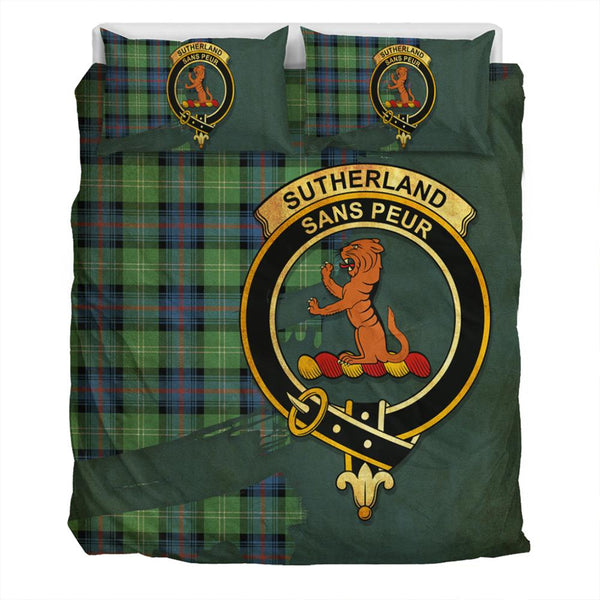 Sutherland Old Ancient Tartan Classic Crest Bedding Set