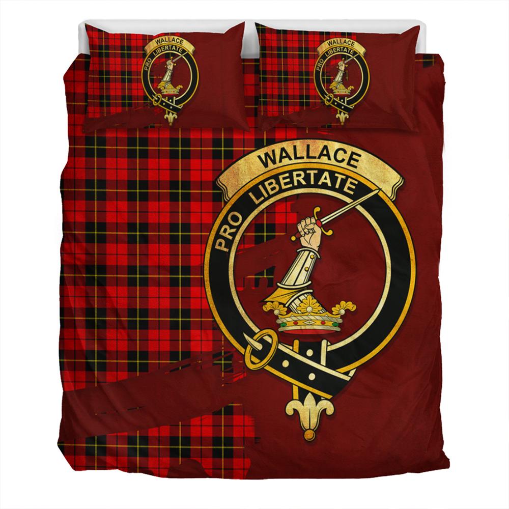 Wallace Hunting - Red Tartan Classic Crest Bedding Set