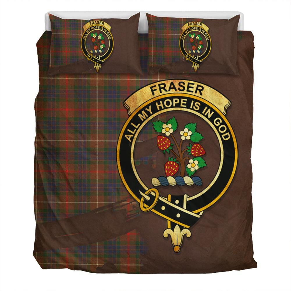 Fraser Hunting Modern Tartan Classic Crest Bedding Set