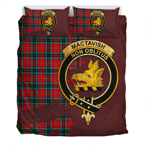 MacTavish Modern Tartan Classic Crest Bedding Set