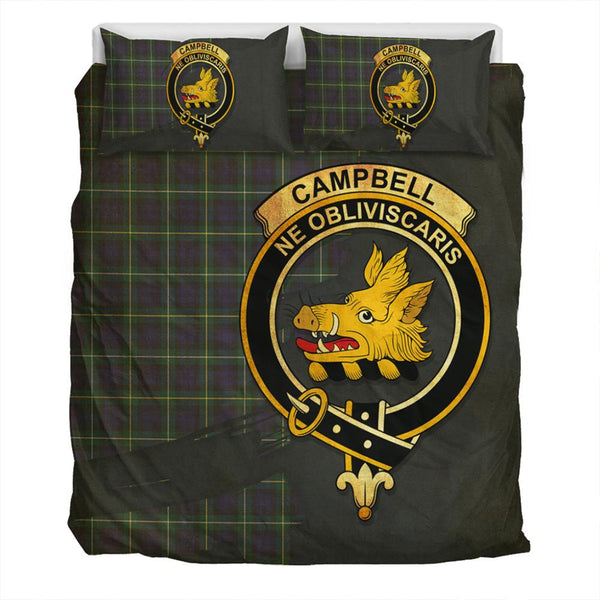 Campbell Argyll Modern Tartan Classic Crest Bedding Set