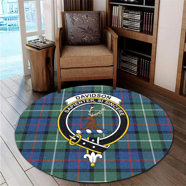 Davidson of Tulloch Tartan Classic Crest Round Carpet