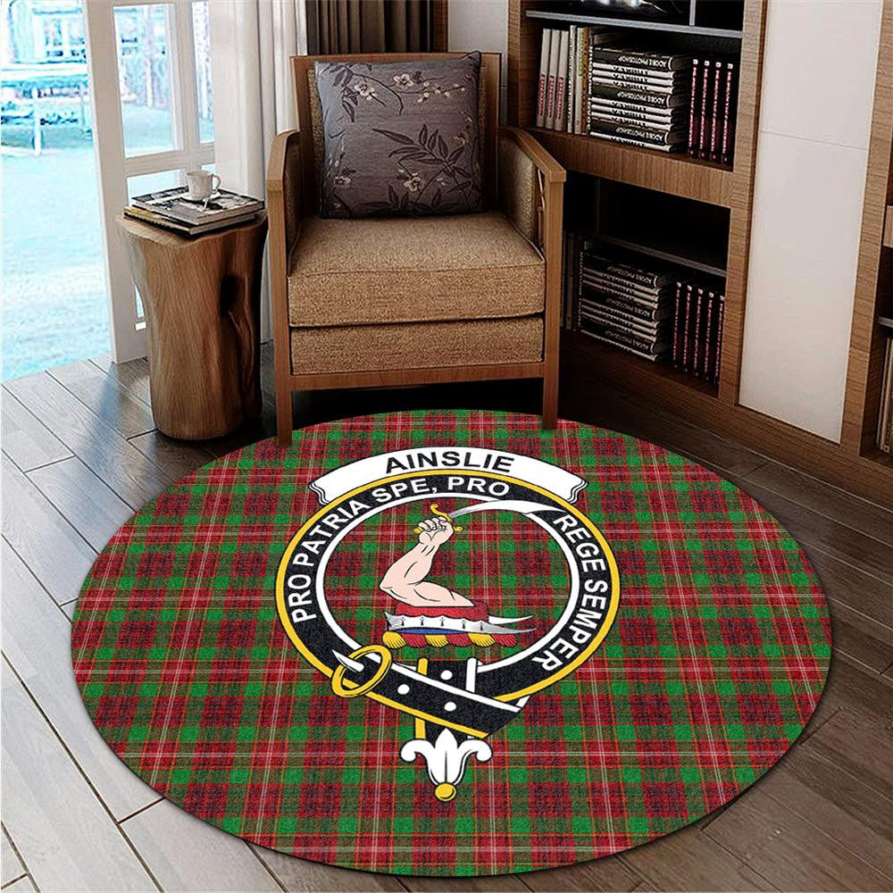 Ainslie Tartan Classic Crest Round Carpet