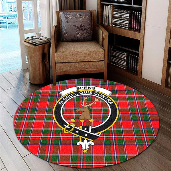 Spens Modern Tartan Classic Crest Round Carpet