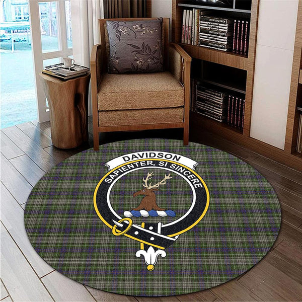 Davidson Tulloch Dress Tartan Classic Crest Round Carpet