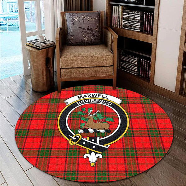 Maxwell Modern Tartan Classic Crest Round Carpet