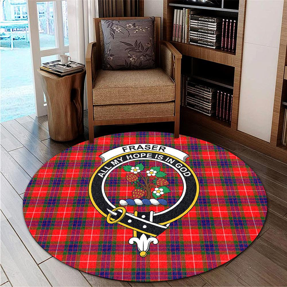 Fraser Modern Tartan Classic Crest Round Carpet