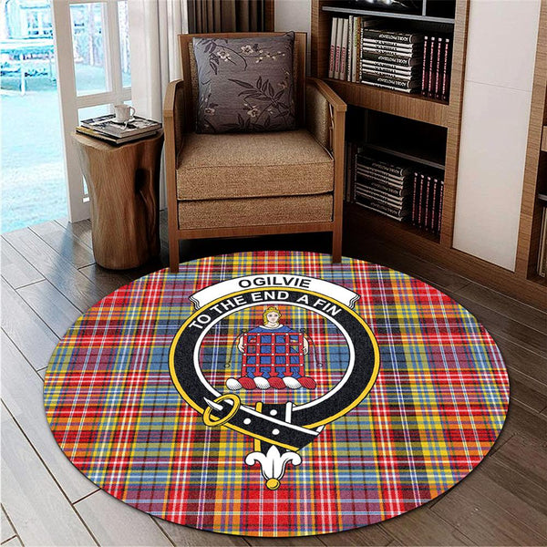 Ogilvie Tartan Classic Crest Round Carpet