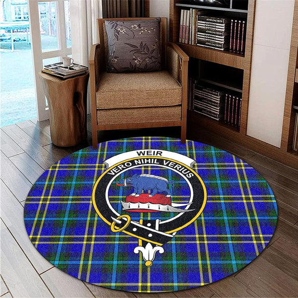 Weir Modern Tartan Classic Crest Round Carpet