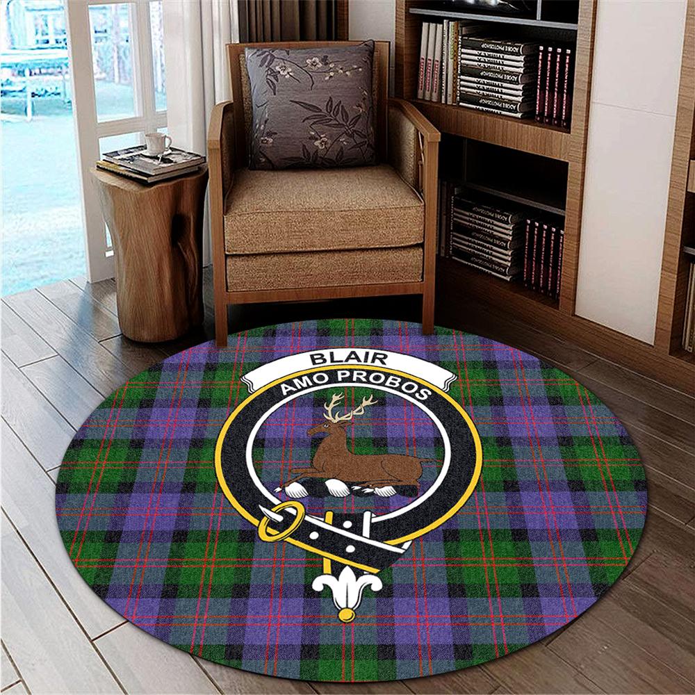 Blair Modern Tartan Classic Crest Round Carpet