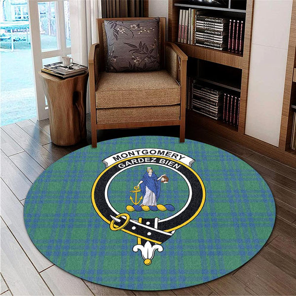 Montgomery Ancient Tartan Classic Crest Round Carpet