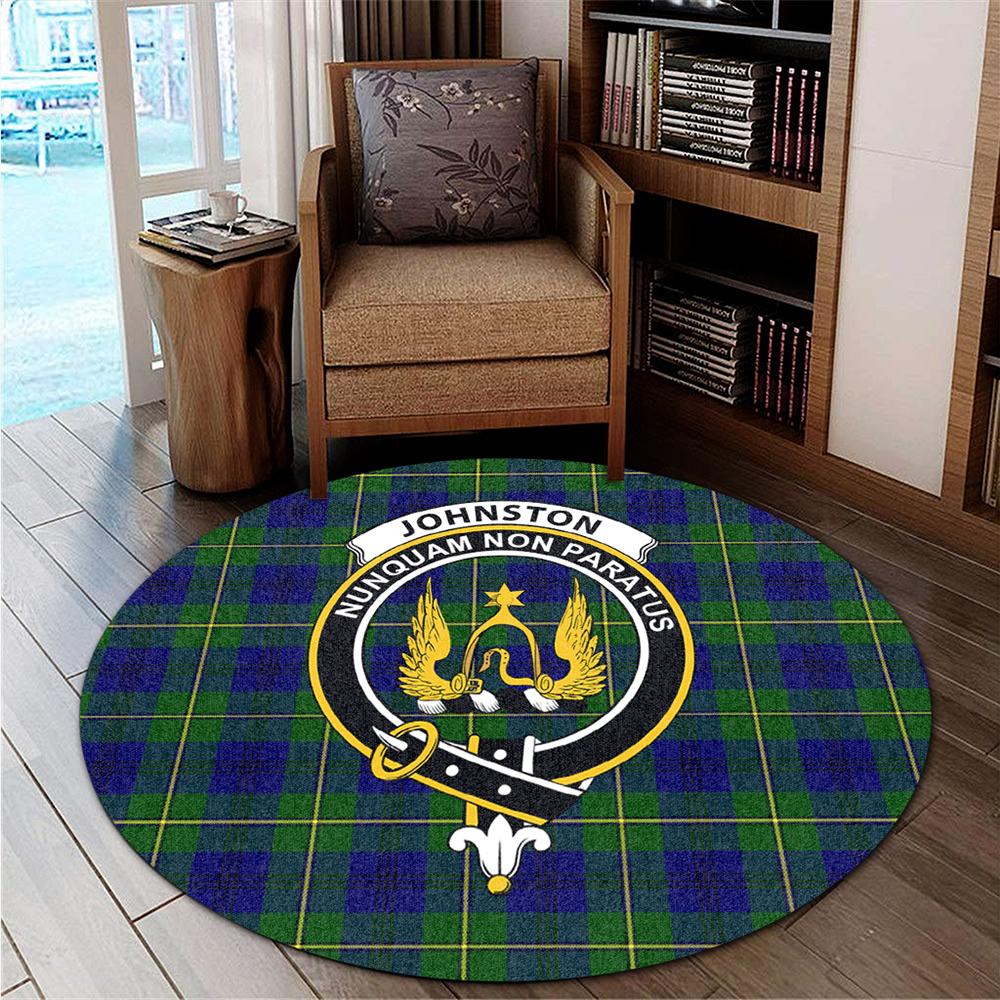 Johnston Modern Tartan Classic Crest Round Carpet