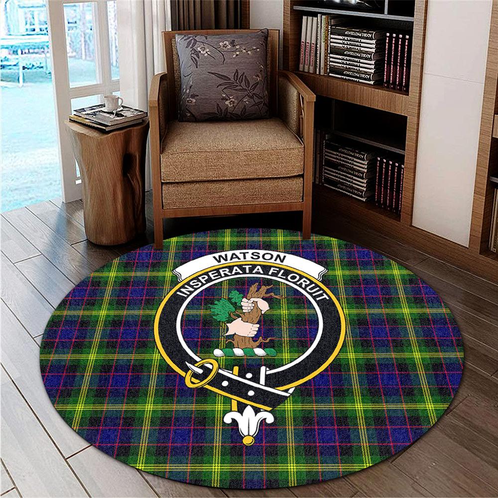 Watson Modern Tartan Classic Crest Round Carpet