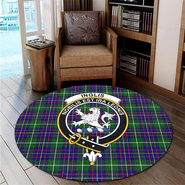 Inglis Modern Tartan Classic Crest Round Carpet